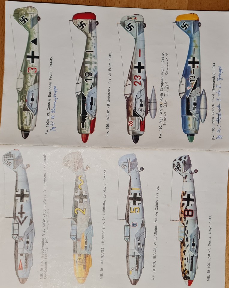 Fw 190 / Me 109 Decals ESCI